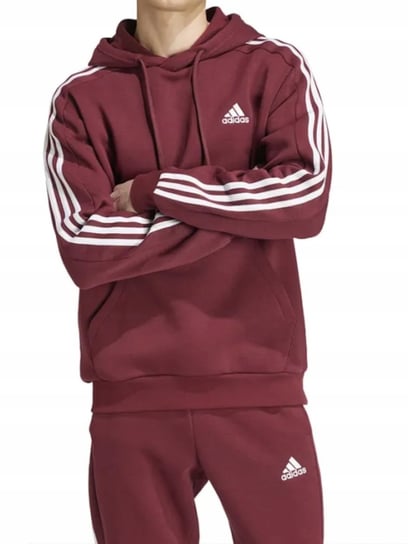 Bluza Męska Adidas Kangurka Jg5949 Z Kapturem 3 Paski Dres Bawełna L Adidas