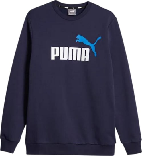 Bluza męska Puma ESS+ 2 Col Big Logo Crew FL granatowa 586762 07-S Puma