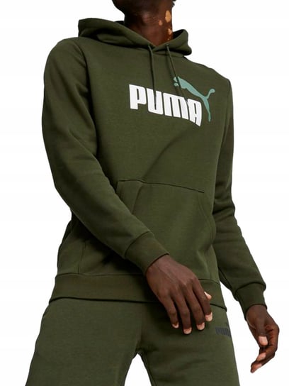 BLUZA męska PUMA z kapturem 586764-31 kangurka zielona S Puma