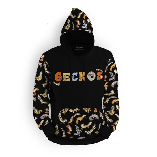 Bluza męska/unisex z kapturem GECKOS gekony-S 5made