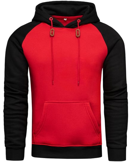 Bluza męska z kapturem czarno-czerwona Recea - XL Recea