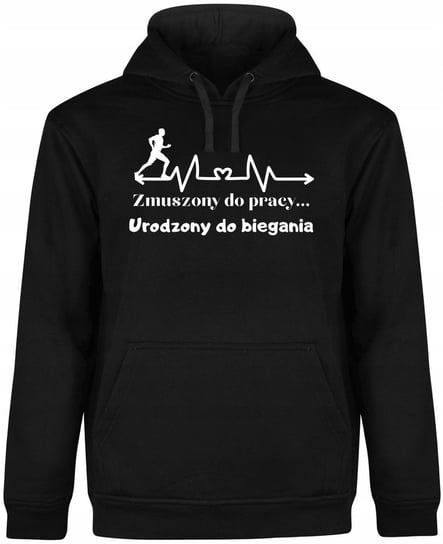 BLUZA MĘSKA Z KAPTUREM DLA BIEGACZA JOGGING PREZENT CZARNA R-XL A458 DonWitold