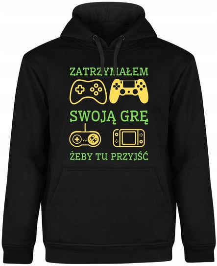 BLUZA MĘSKA Z KAPTUREM DLA GRACZA GAMER XBOX PLAY PREZENT CZARNA R-3XL A509 DonWitold