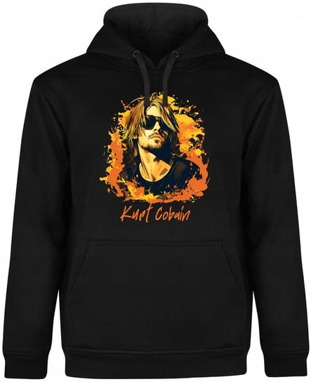 BLUZA MĘSKA Z KAPTUREM NIRVANA KURT COBAIN PREZENT CZARNA R-S A226 DonWitold