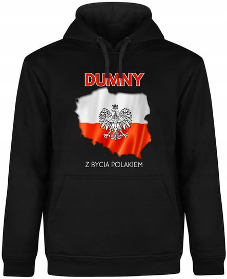 BLUZA MĘSKA Z KAPTUREM PATRIOTYCZNA POLSKA DUMA NADRUK CZARNA R-3XL A89 DonWitold