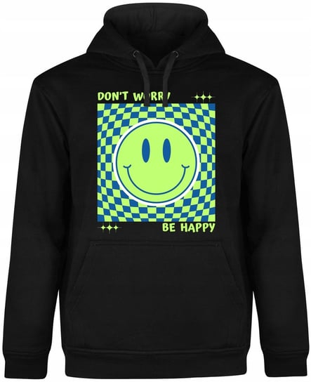 BLUZA MĘSKA Z KAPTUREM PREZENT SMILEY ACID ŚMIESZNA CZARNA R-XXL A308 DonWitold