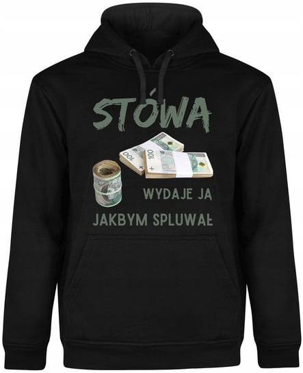 BLUZA MĘSKA Z KAPTUREM STÓWA RAP PRO8L3M ŚMIESZNA PREZENT CZARNA R-XL A15 DonWitold