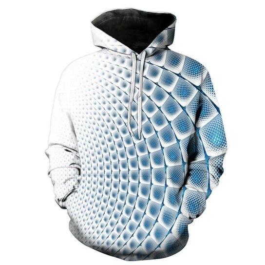 Bluza Męska Z Kapturem Wkładana Przez Głowę Abstrakcyjnym Wzorem 3D Biały 6Xl Inny producent