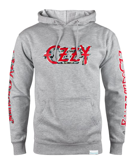 bluza OZZY OSBOURNE - BLIZZARD OF OZZ, kangurka z kapturem szara-M Diamond