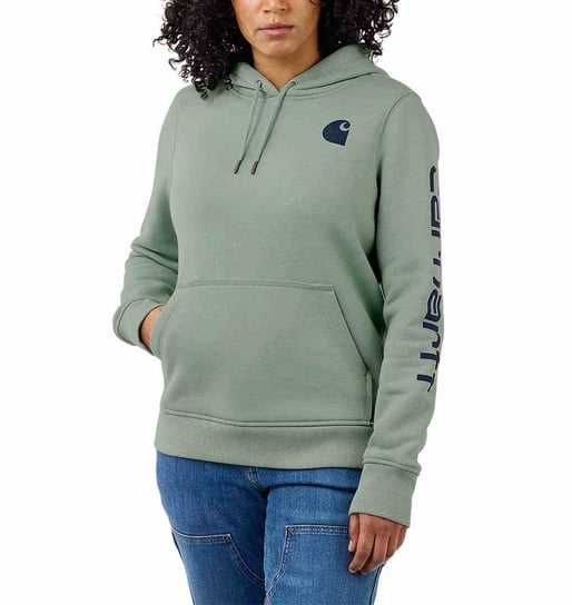 Bluza sportowa Carhartt Clarksburg Sleeve Logo Hooded Jade Carhartt