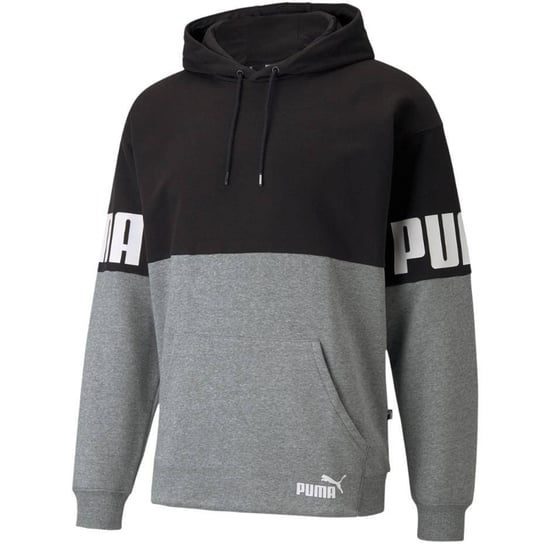 Bluza sportowa męska Puma Power Colorblock Hoodie Fl Szaro-Czarna 846103 01-M Puma