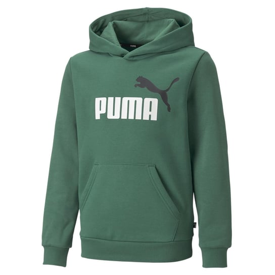 Bluza z kapturem chłopięca Puma ESS+ 2 COL Big Logo zielona 58698737-152 Inna marka