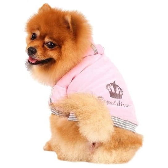 Bluza z kapturem dla psa DOGGY DOLLY Royal Divas, rozmiar XL, 33-35 cm/51-53 cm, różowe Doggy dolly