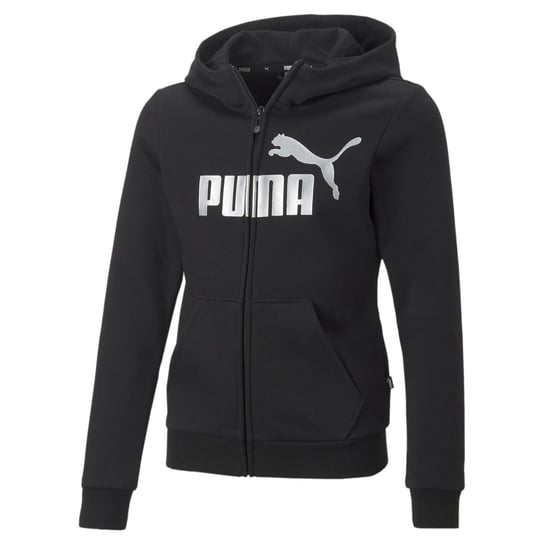 Bluza z kapturem dziewczęca Puma ESS+ LOGO FZ czarna 67211301-140 Puma