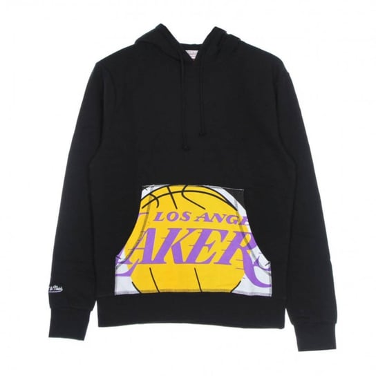 Bluza z kapturem Mitchell & Ness NBA Cropped Logo Los Angeles Lakers czarna - L Mitchell & Ness