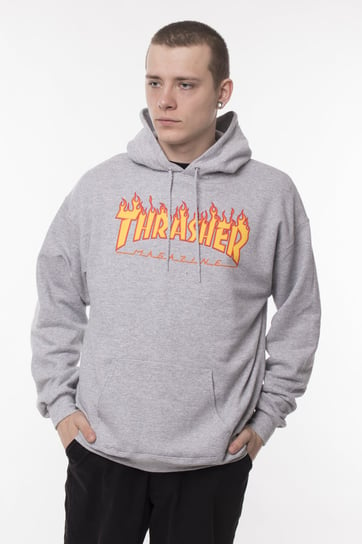 Bluza Z Kapturem Thrasher Flame Logo Hoody Grey S Thrasher