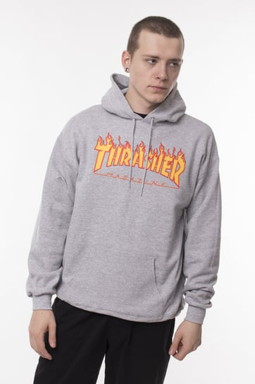 Bluza Z Kapturem Thrasher Flame Logo Hoody Grey XL Thrasher