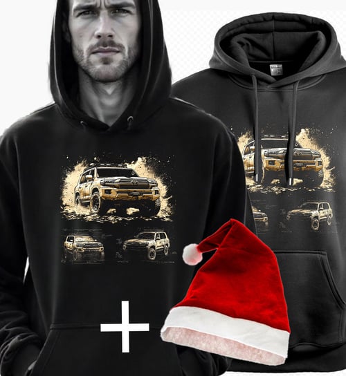 Bluza z nadrukiem na święta - prezent Land Cruiser Toyota Offroad XS + CZAPKA MIKOŁAJA W PREZENCIE UNIQ66