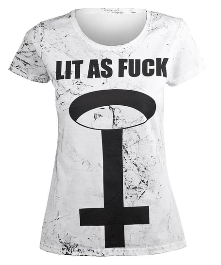 bluzka damska AMENOMEN - LIT AS FUCK (OMEN143DA WHITE ALLPRINT BLACK)-XS Inny producent