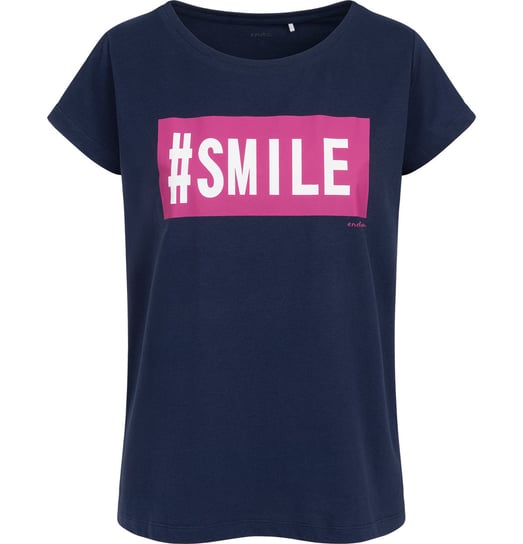 Bluzka Damska T-shirt Damski bawełniana Hasztag # Smile 36 S Granatowa  Endo Endo