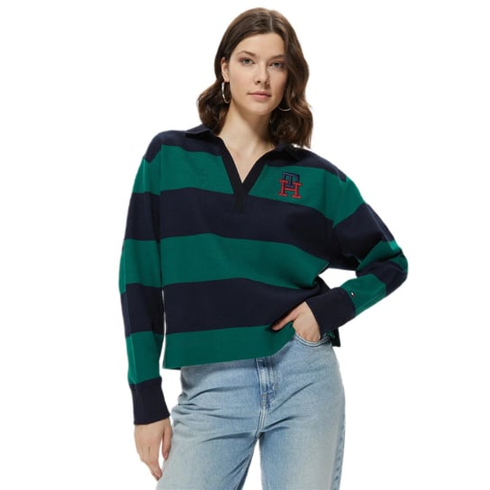 Bluzka damska Tommy Hilfiger RLX Monogram Rugby Stp polówka w paski-XS Inna marka