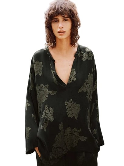 Bluzka damska Zara czarna z nadrukiem -XS Zara