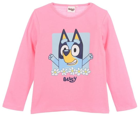 Bluzka dla dziewczynek, długi rękaw, Bluey, Ludo Studio, bawełna, poliester, kolor różowy, rozmiar 116 cm Inna marka
