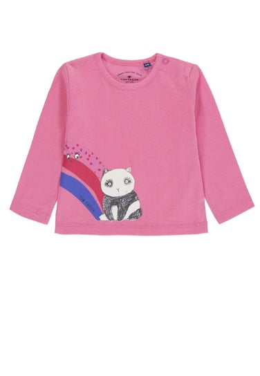 Bluzka dziewczęca z długim rękawem, różowa, panda, Tom Tailor Tom Tailor