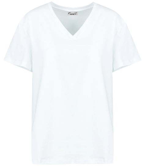 Bluzka koszulka t-shirt basic dekolt w serek ALDONA-2XL/3XL Agrafka
