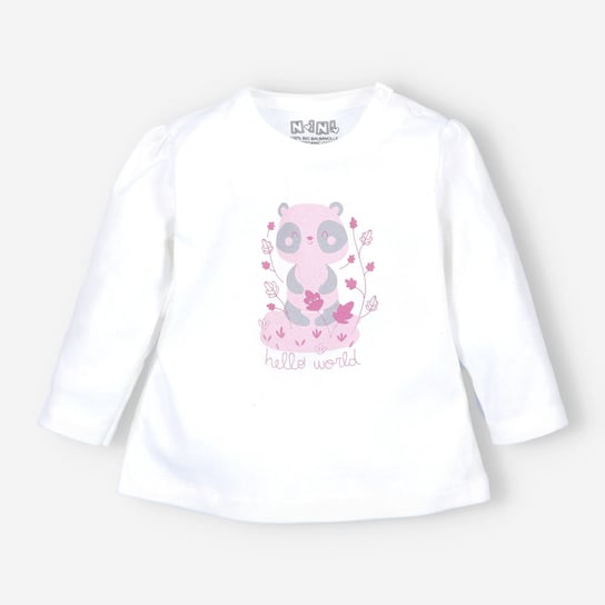 Bluzka Niemowlęca Wesoła Panda Z Bawełny Organicznej Dla Dziewczynki-86 NINI
