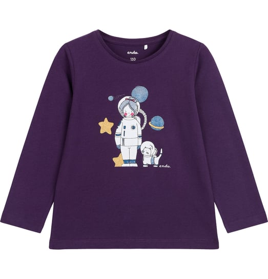 Bluzka z długim rękawem dziewczęca dziecięca 104 Kot I astronauta Endo Endo