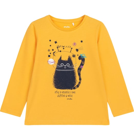 Bluzka z długim rękawem dziewczęca dziecięca 122 bawełna Astro Kot Endo Endo