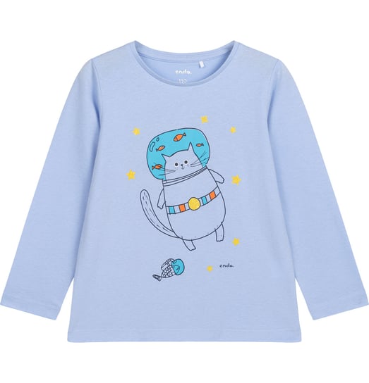 Bluzka z długim rękawem dziewczęca dziecięca 134 Kot Kosmonauta Endo Endo