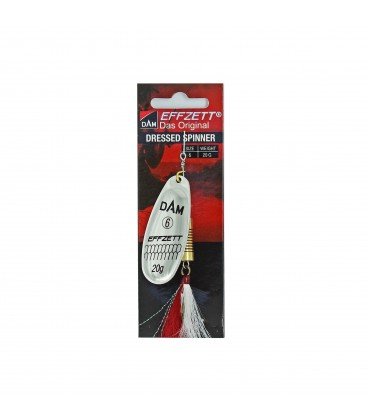 Dam Tandem Dressed Spinner – Cucchiaino Rotante Per Pesca, Argento E Rosso, 14 G