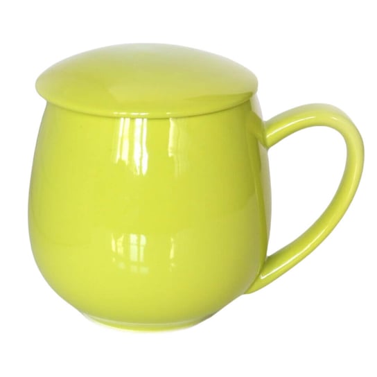 Błyszczący kubek z zaparzaczem i pokrywką limonkowy – idealny zestaw do przygotowania herbaty, perfekcyjny podarunek prezent dla mamy, taty, babci, dziadka Cup&You