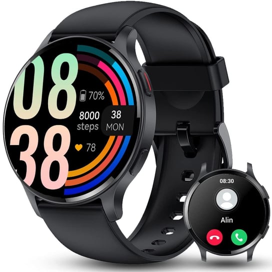 Bmoled Męski Smartwatch Z Bluetooth Ip68 Wodoodporny 1,45" Inteligentny Zegarek - 100 Trybów Sportowych, Tętno, Oksymetr, Krokomierz, Monitor Snu - Android Ios Inna marka