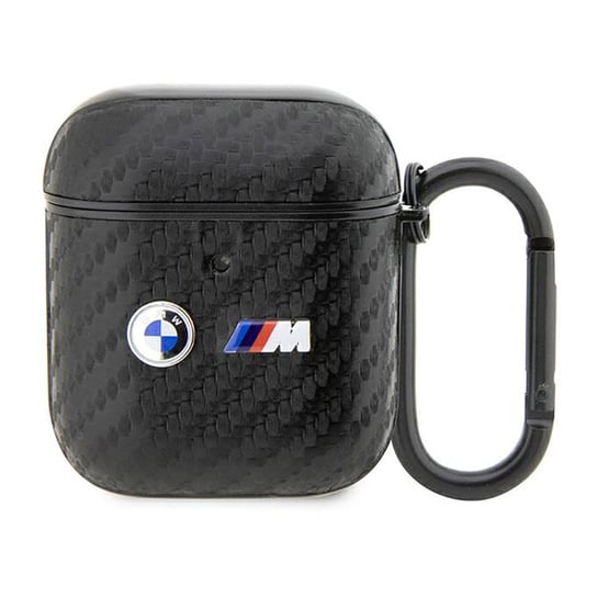 BMW Carbon Double Metal Logo - Etui AirPods 1/2 gen (Czarny) BMW