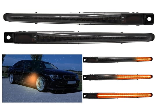 BMW M5 F10 Obrysówki LED kierunkowskaz, czarne, płynące - 2 szt motoLEDy