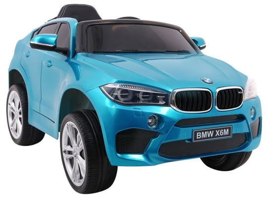BMW, pojazd na akumulator Logowane Bmw X6M wersja lakierowana, niebieskie RAMIZ