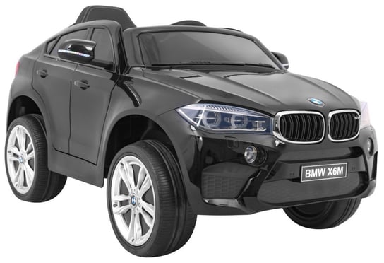 BMW, pojazd na akumulator Logowane Bmw X6M z panelem audio, czarny BMW