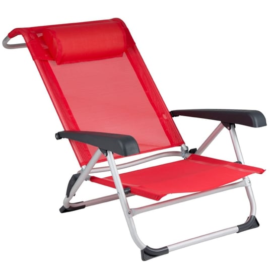 Bo-Camp Krzesło plażowe, aluminium, czerwone, 1204793 Bo-camp