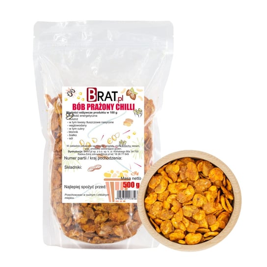 Bób prażony CHILI 500g WYSOKA JAKOŚĆ 100% NATURALNY BRAT.pl