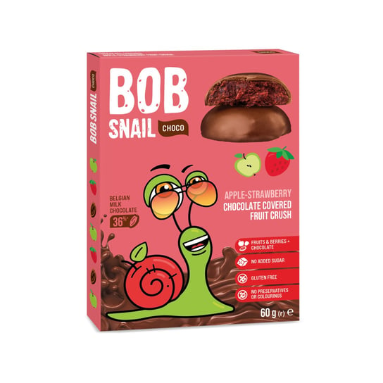Bob Snail Ciastko Jabłko-Truskawka W Czekoladzie 60 G Bob Snail