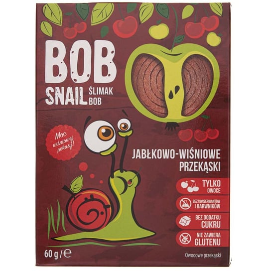 Bob Snail, przekąska jabłko & wiśnia bez dodatku cukru, 60 g Eco Snack