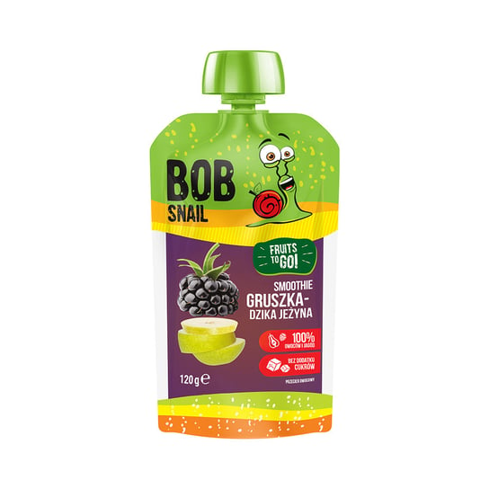 Bob Snail, Smoothie gruszkowo-jeżynowe bez dodatku cukru 120 ml Eco-Snack