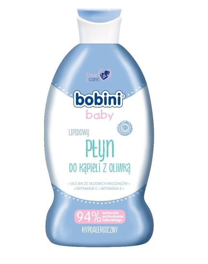 Bobini, Baby, lipidowy płyn do kąpieli z oliwką, 330 ml Bobini