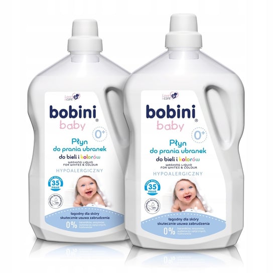 Bobini Baby Płyn do Prania dla Dzieci 2x2,5 l 70 prań Global Cosmed