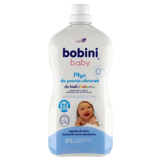 bobini Baby Płyn do prania ubranek do bieli i kolorów hypoalergiczny 1,8 l (25 prań) Bobini