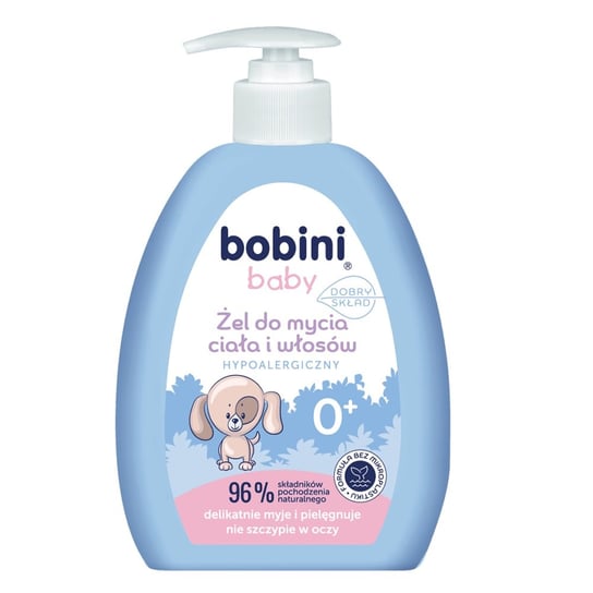 Bobini, Baby, Żel do mycia ciała i włosów hypoalergiczny, 300 ml Bobini