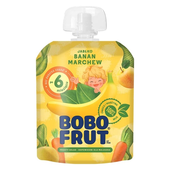 Bobo Frut Mus Jabłko Banan Marchewka, 90G Bobo Frut